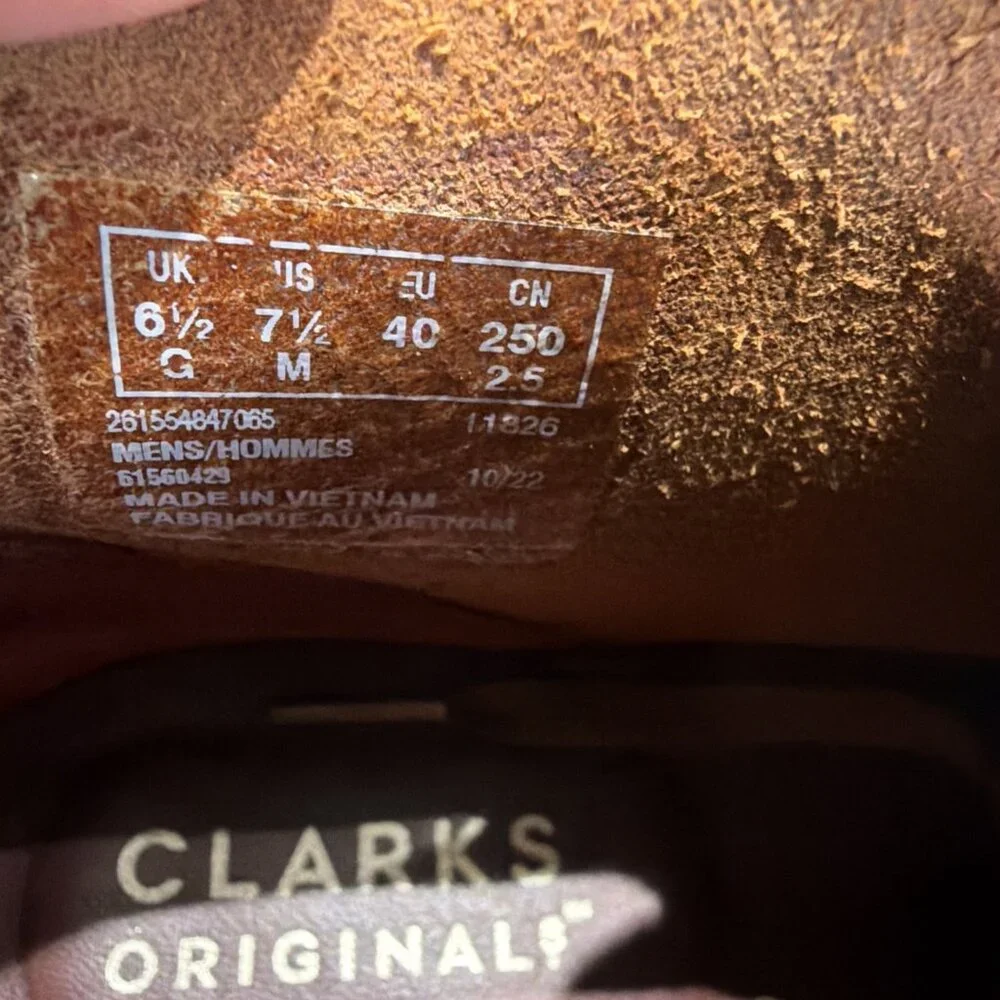 Clarks Originals Desert Boots Men's Chukka Beeswax Brown size 7.5